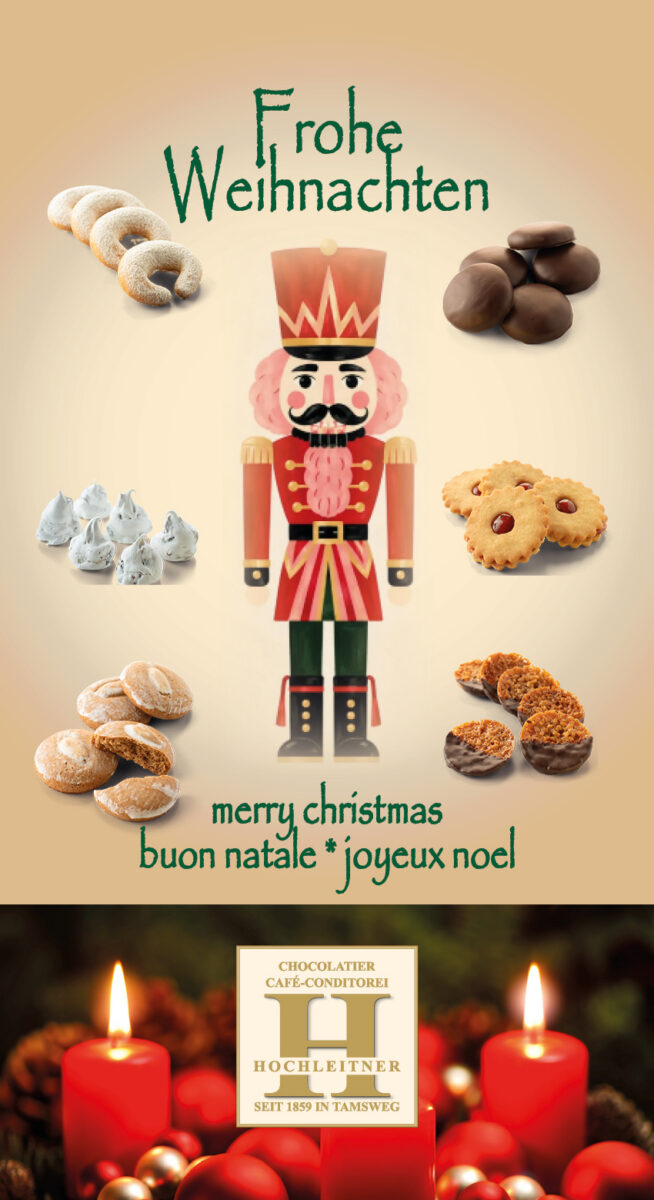 Frohe Weihnachten Engelmotiv (Sorte: Nougatine)